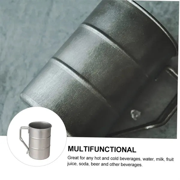 Outdoor Stainless Steel Mug Retro Large Capacity Creative