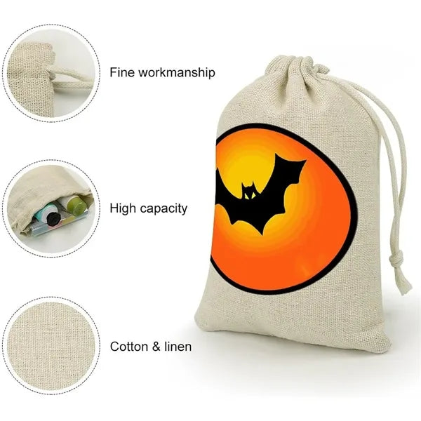 Halloween Cotton and Hemp Drawstring Bag