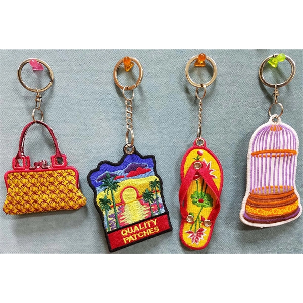2 Sided Embroidered Keychain