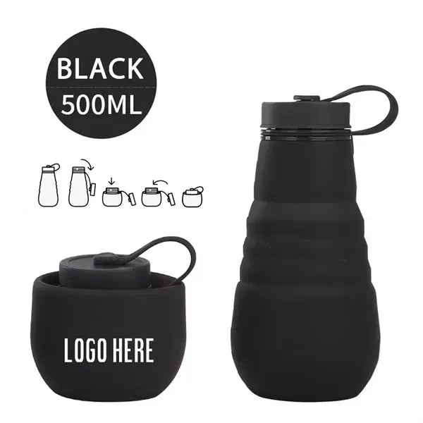Silicone Handheld Folding Water Bottle