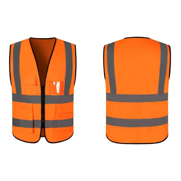 Class 2 Hi Vis Reflective Strips 4 Pockets Safety Vest