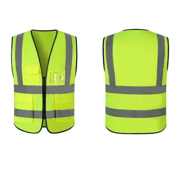 Class 2 Hi Vis Reflective Strips 4 Pockets Safety Vest