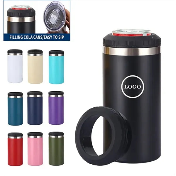 16oz Double Lid Stainless Steel Insulated Can Cooler