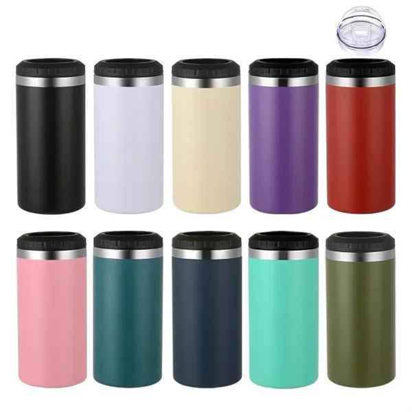 16oz Double Lid Stainless Steel Insulated Can Cooler