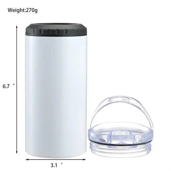 16oz Double Lid Stainless Steel Insulated Can Cooler