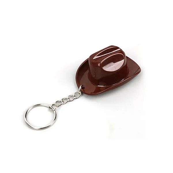 Plastic Cowboy Hat Bottle Opener Keychain