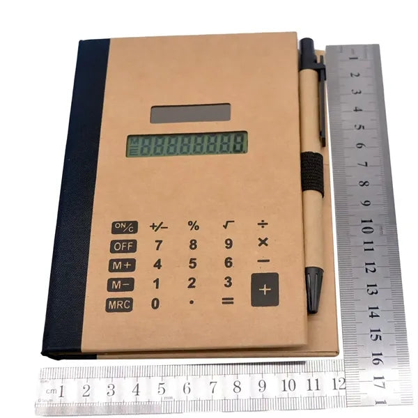 Recycled Solar Calculator with Pen, Notepad and Flags