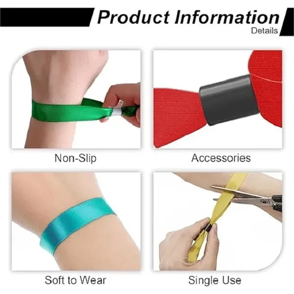 Disposable Full Color Fabric Bracelet Woven Wristbands