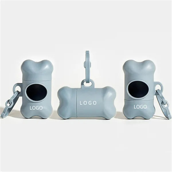 Bone shape outdoor pet Poop bag dispenser with plastic clip