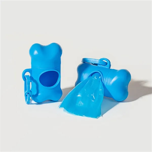 Bone shape outdoor pet Poop bag dispenser with plastic clip