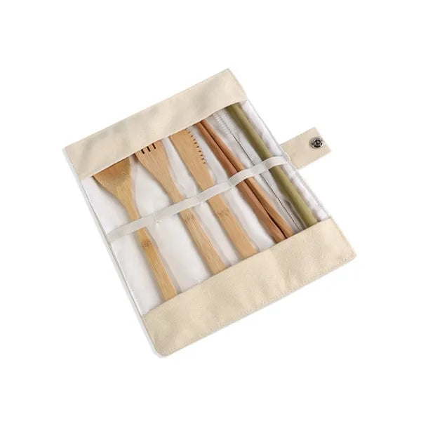 7-Piece Bamboo Travel Utensil Set