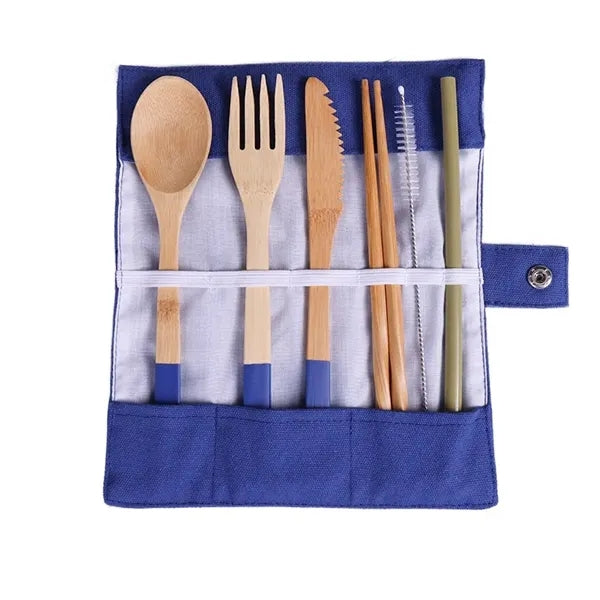 Eco - Friendly Outdoor Portable Bamboo Cutlery Set