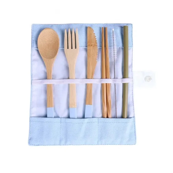 Eco - Friendly Outdoor Portable Bamboo Cutlery Set