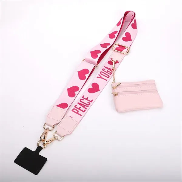 Phone Strap with Zippered Pouch