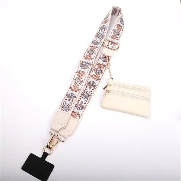 Phone Strap with Zippered Pouch