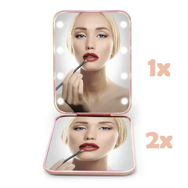 Portable Lighted Travel Tabletop Cosmetic Makeup Mirror