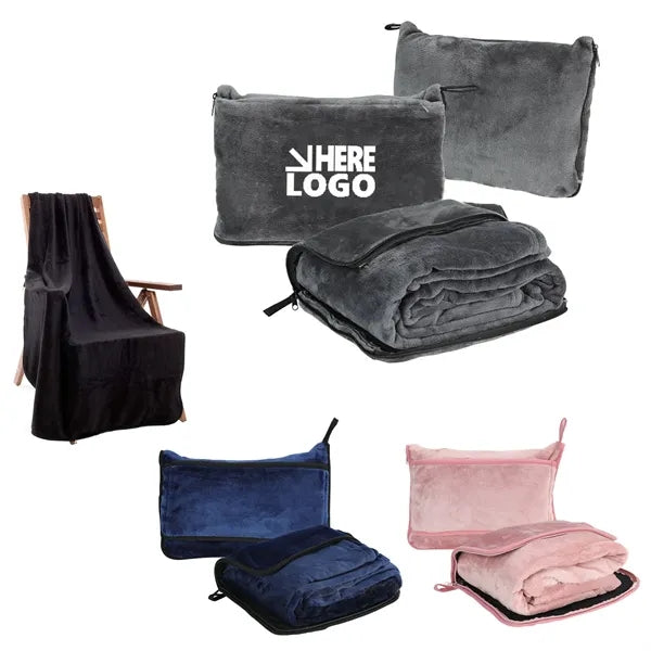 Foldable Flannel Travel Blanket