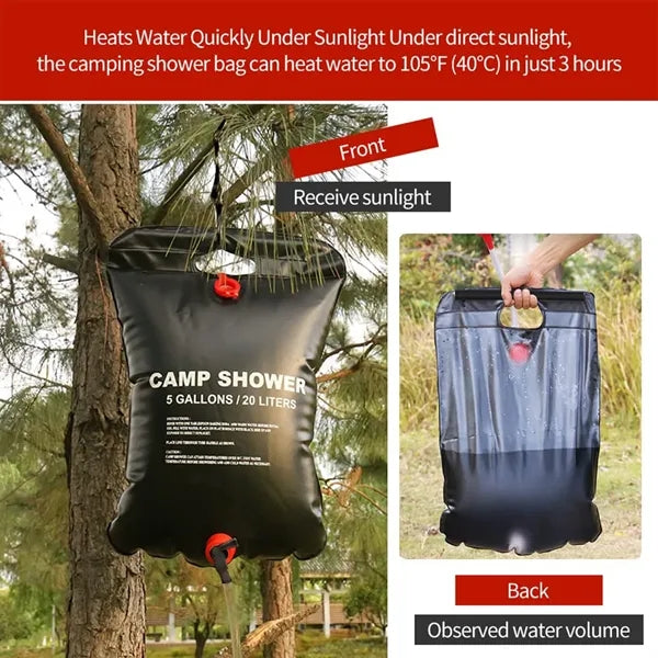 20 L Solar Outdoor Bath Water Bag Camping Equipment
