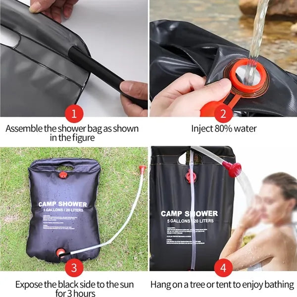 20 L Solar Outdoor Bath Water Bag Camping Equipment