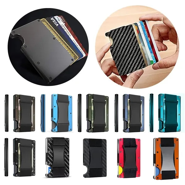 RFID Blocking Aluminum Wallet Carbon Fiber Card Holder