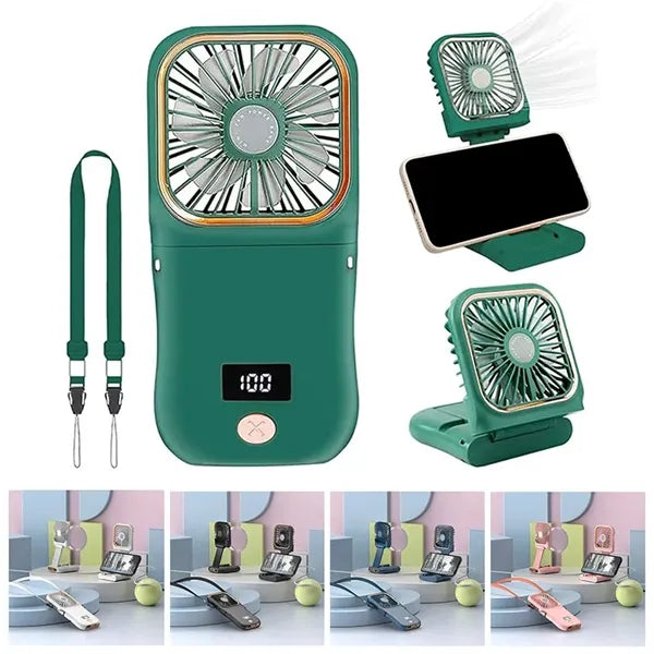 Portable Mini Folding Neck Fan Rechargeable USB Cooler