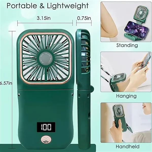 Portable Mini Folding Neck Fan Rechargeable USB Cooler