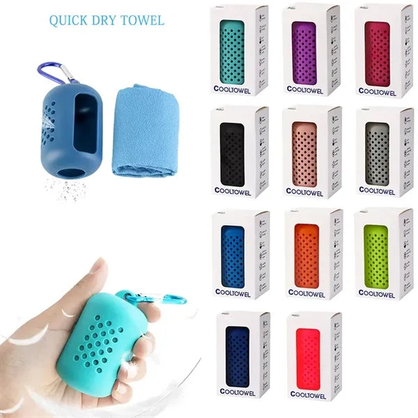 Workout Fitness Sweat Cooling Towels with Silicone Case