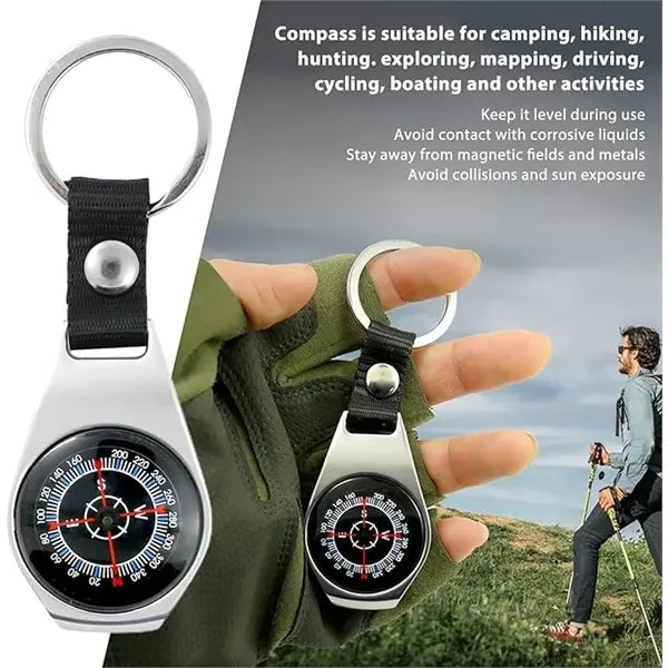 Durable Portable Sturdy Lightweight Camping Compass Keychain
