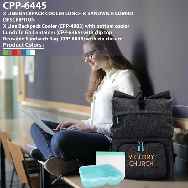 X Line Backpack Cooler Lunch & Sandwich Combo
