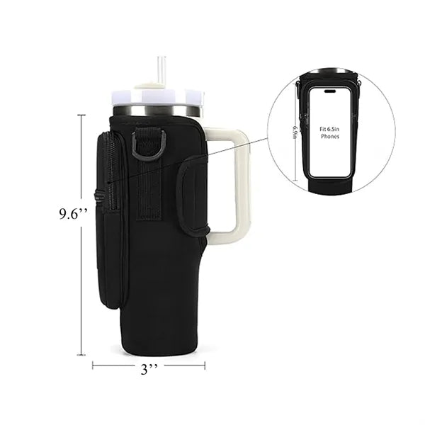 40oz Water Bottle Carrier Bag With Phone Pocket