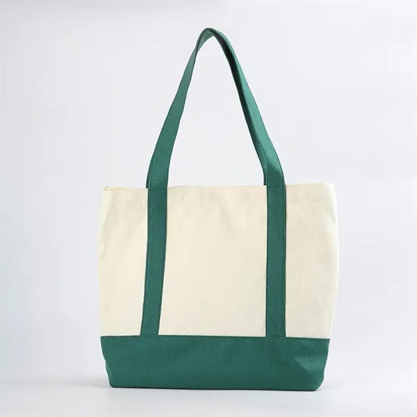 12 Oz Canvas Two-Tone Tote Bag