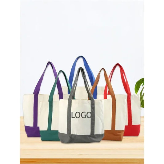 12 Oz Canvas Two-Tone Tote Bag