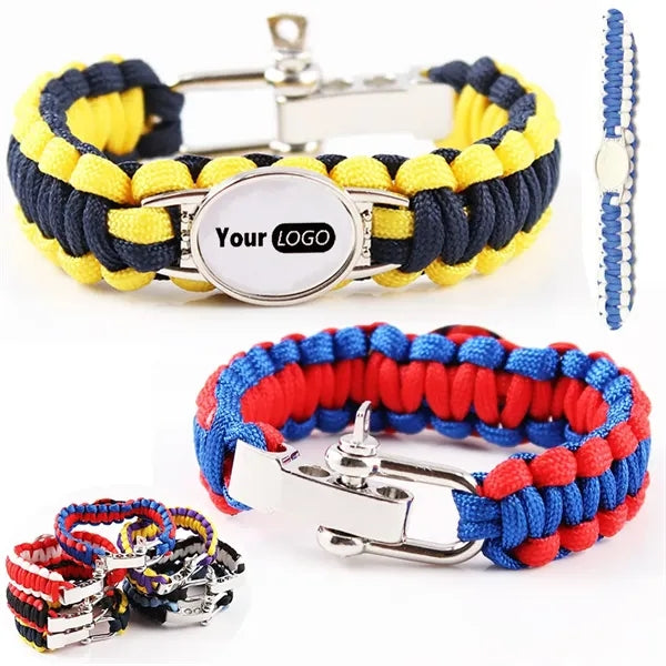 Adjustable Hand-Woven Parachute Bracelet for Sports Teams