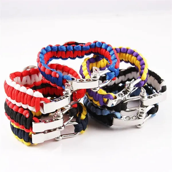 Adjustable Hand-Woven Parachute Bracelet for Sports Teams