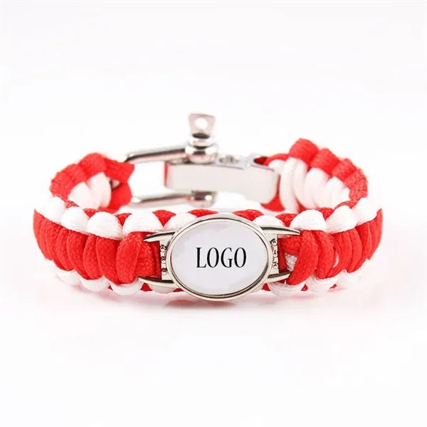 Adjustable Hand-Woven Parachute Bracelet for Sports Teams