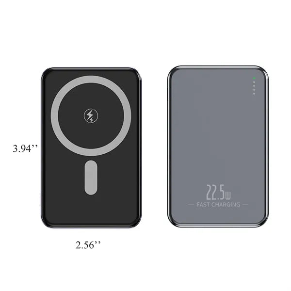 5000mah Aluminium Wireless Fast Charging Magnetic Power Bank