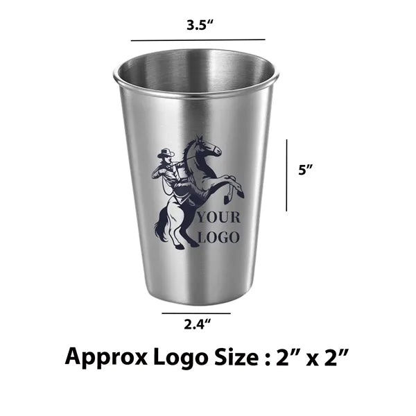 Premium Grade Stainless Steel Pint Cups Water Tumblers
