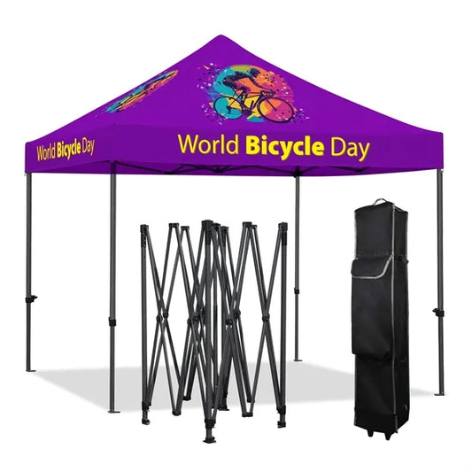 10' Heavy Duty Steel Pop Up Canopy w/600 Denier Polyester