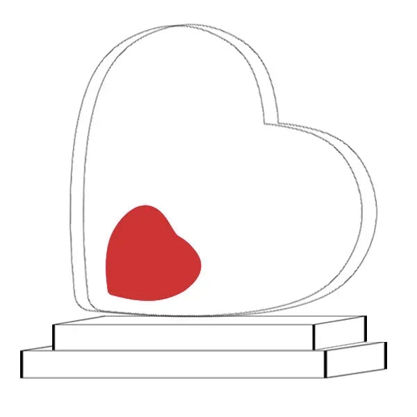 Heart Shape Clear Crystal Award Trophy