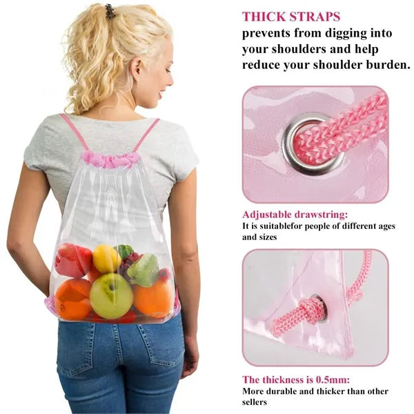 Clear Drawstring Cinch Pack Backpack