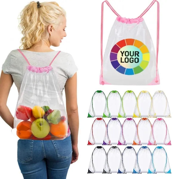 Clear Drawstring Cinch Pack Backpack