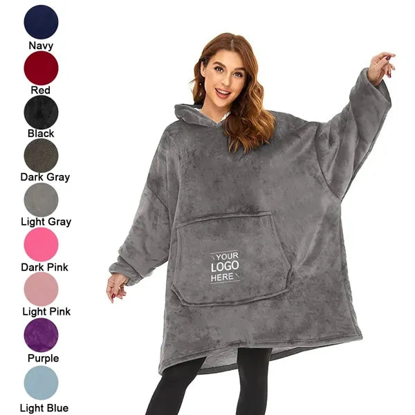 Oversized Cotton Wool And Cashmere Wearable Blanket
