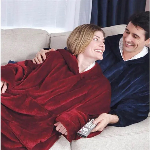 Oversized Cotton Wool And Cashmere Wearable Blanket