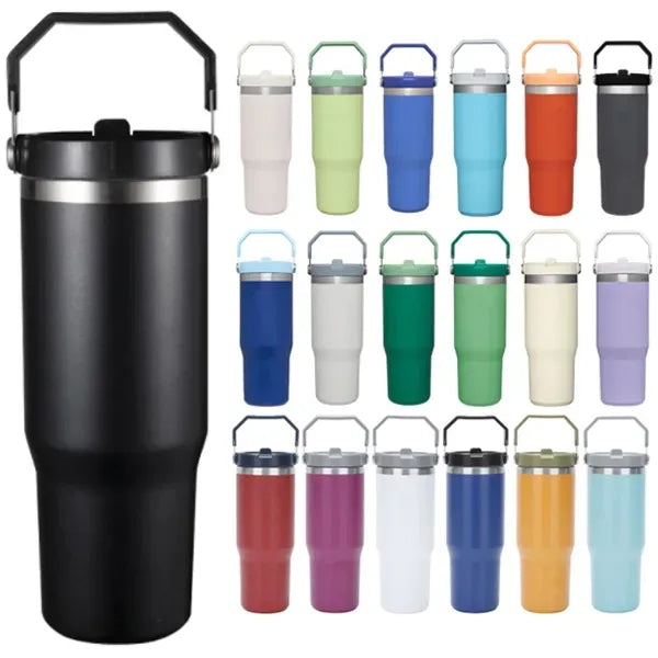 30oz Stainless Steel Vacuum Insulated Tumbler w/ Lid Straw
