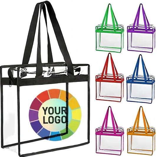 Stadium PVC Clear Plastic Tote Bag with Handles
