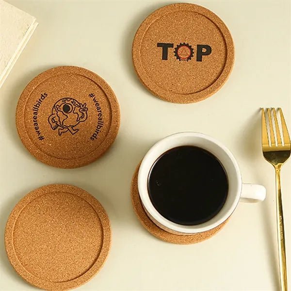 Non-slip Anti-scald Cork Round Absorbent Coasters