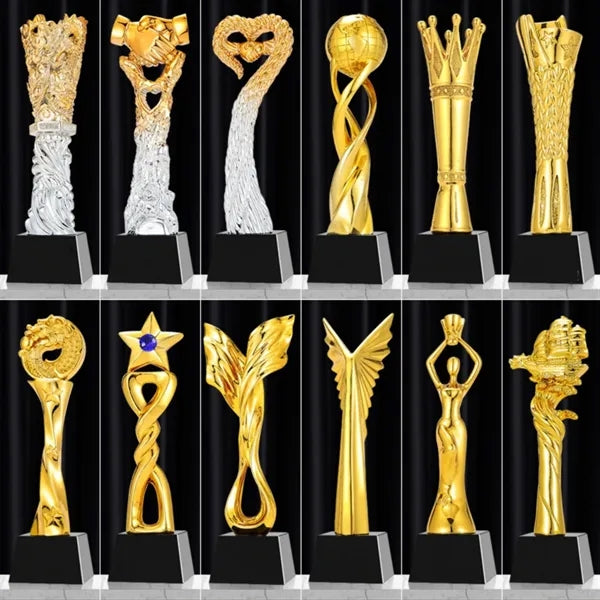 Trophy Crystal Gold Plated Resin Creative Championship Award