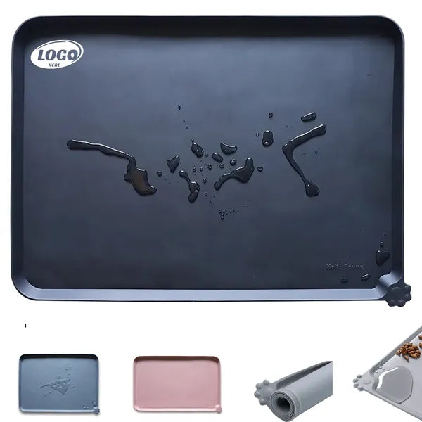 Waterproof Pet Feeding Mats With High Lip