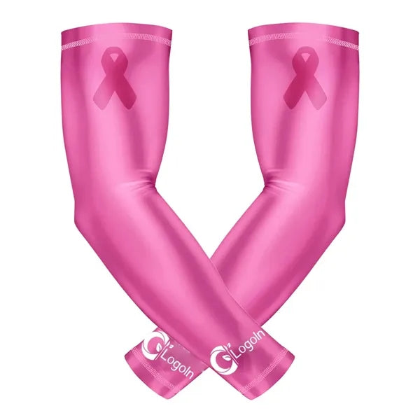 Pink Ribbon Arm Bands Breast Cancer Awareness Sleeves