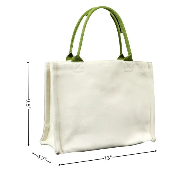 Stylish Two-Layer Canvas Tote Bag with Ribbon